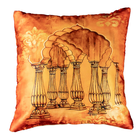 Vendola Decorative Satin 250TC Sofa Cushion Pillow Covers, Multicolor, Set of 5 Ethnic Cushion Covers