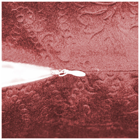 Premium Embossed Velvet Cushion Covers– Soft Decorative Throw Pillow Covers for Sofa, Bed & Living Room (Red)