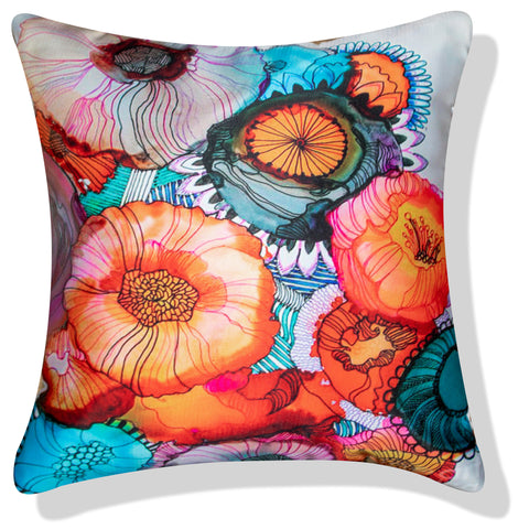 Vendola Decorative Satin 250TC Sofa Cushion Pillow Covers, Multicolor, Set of 5 Ethnic Cushion Covers