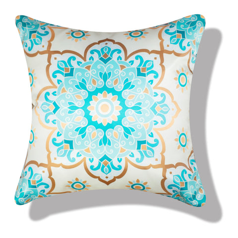 Vendola Decorative Satin 250TC Sofa Cushion Pillow Covers, Multicolor, Set of 5 Ethnic Cushion Covers