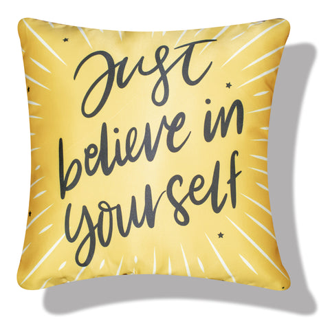 Vendola Set of 5 Printed Satin Cushion Covers | Inspirational & Geometric Designs | Plain Microfiber Back | Zipper Closure | Decorative Throw Pillow Covers for Sofa & Living Room