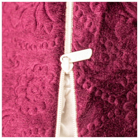 VENDOLA Premium Embossed Velvet Cushion Covers– Soft Decorative Throw Pillow Covers for Sofa, Bed & Living Room (wine)