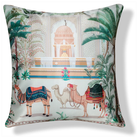 Vendola Decorative Satin 250TC Sofa Cushion Pillow Covers, Multicolor, Set of 5 Ethnic Cushion Covers