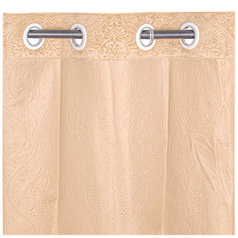 Vendola Velvet Embossed Curtains with Stainless Steel Eyelets & Matching Tie-Backs – Soft Luxury Window Drapes for Living Room & Bedroom
