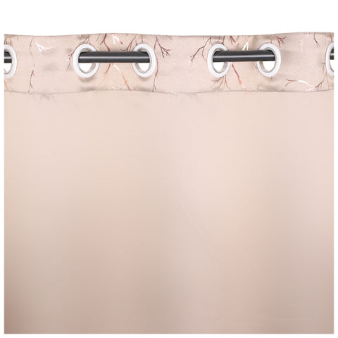 Vendola Premium Blackout Curtains with Shimmering Foil Print | Stainless Steel Eyelets | Matching Tie-Back Included | Elegant Beige | Light Blocking & Privacy Curtains for Living Room & Bedroom