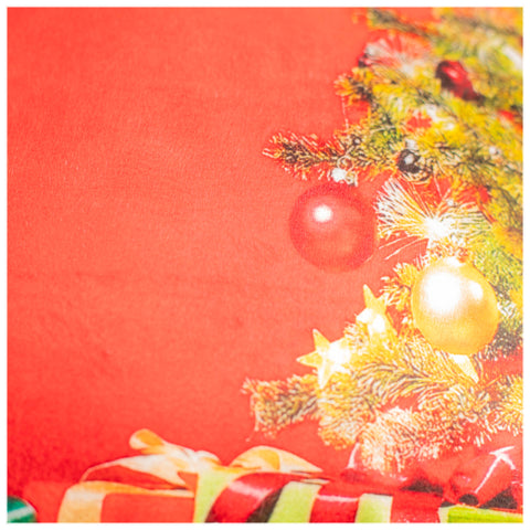 Vendola Premium Velvet Christmas Cushion Covers | Set of 2 | Santa & Ornaments Print | Soft Velvet Fabric | Zipper Closure | Decorative Sofa Pillow Covers for Home Decor, Living Room & Gifting