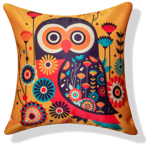 Vendola Decorative Satin 250TC Sofa Cushion Pillow Covers, Multicolor, Set of 5 Ethnic Cushion Covers