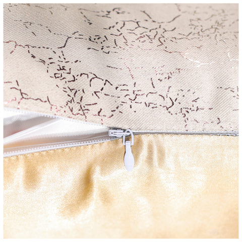 VENDOLA Premium Foil Print Cushion Covers – 250TC Polyester Decorative Pillow Covers for Modern Home Décor (Beige)