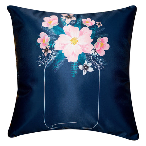 Vendola Decorative Satin 250TC Sofa Cushion Pillow Covers, Multicolor, Set of 5 Ethnic Cushion Covers