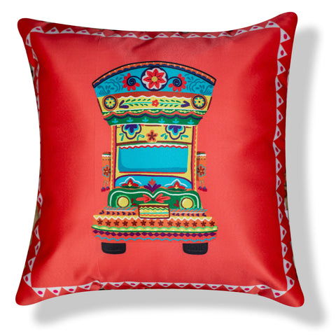 Vendola Decorative Satin 250TC Sofa Cushion Pillow Covers, Multicolor, Set of 5 Ethnic Cushion Covers