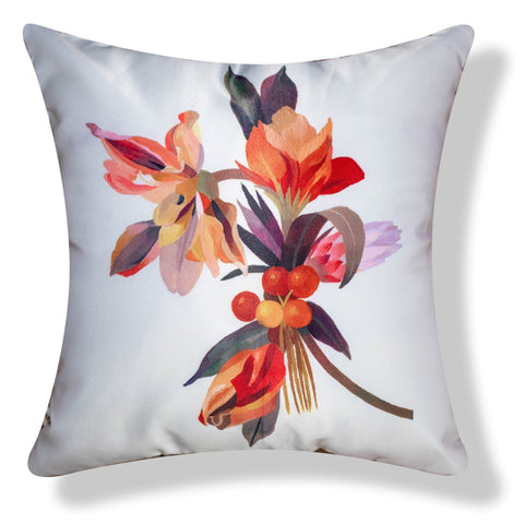 Vendola Decorative Satin 250TC Sofa Cushion Pillow Covers, Multicolor, Set of 5 Floral Cushion Covers(Mazzo)