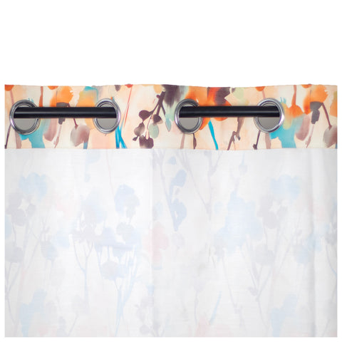 Vendola Floral Printed Matty Cotton Curtains for Windows & Doors | Stainless Steel Eyelets | Soft & Durable Fabric | Room Darkening & Privacy | Ginkgo Leaf Design | Living Room, Bedroom, Kids Room Decor Pink Vines (Copy)