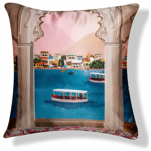 Vendola Decorative Satin 250TC Sofa Cushion Pillow Covers, Multicolor, Set of 5 Ethnic Cushion Covers