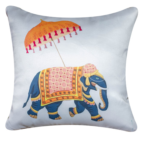 Vendola Decorative Satin 250TC Sofa Cushion Pillow Covers, Multicolor, Set of 5 Ethnic Cushion Covers