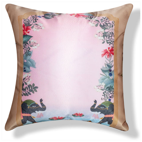 Vendola Decorative Satin 250TC Sofa Cushion Pillow Covers, Multicolor, Set of 5 Ethnic Cushion Covers