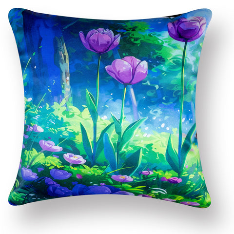 Vendola Decorative Satin 250TC Sofa Cushion Pillow Covers, Multicolor, Set of 5 Ethnic Cushion Covers