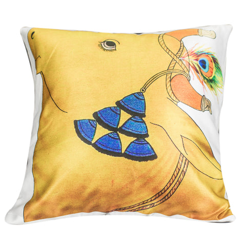 Vendola Decorative Satin 250TC Sofa Cushion Pillow Covers, Multicolor, Set of 5 Ethnic Cushion Covers