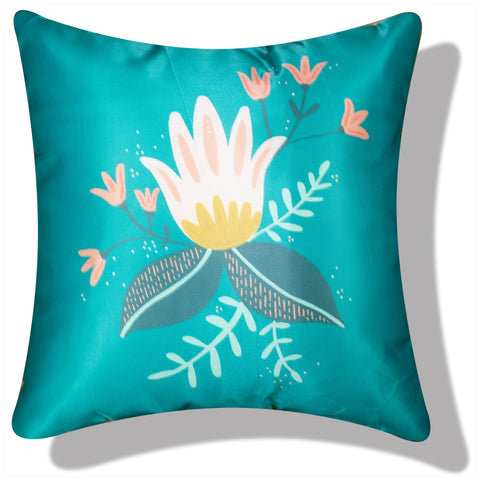 Vendola Decorative Satin 250TC Sofa Cushion Pillow Covers, Multicolor, Set of 5 Ethnic Cushion Covers