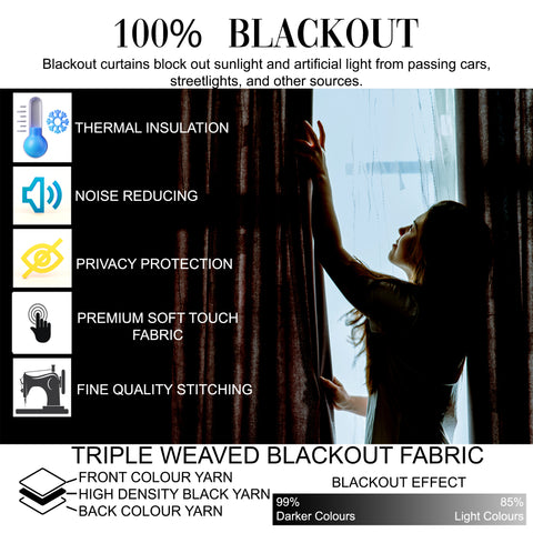 Vendola Premium Blackout Curtains with Shimmering Foil Print | Stainless Steel Eyelets | Matching Tie-Back Included | Elegant Beige | Light Blocking & Privacy Curtains for Living Room & Bedroom (Copy)