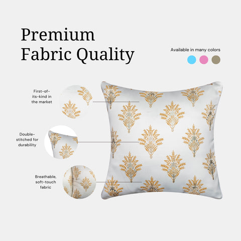 Vendola Satin Whiteout Cushion Covers with Foil & Printed Design