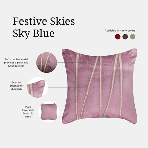 Vendola Premium Velvet Cushion Covers with Elegant Golden Lace Detailing