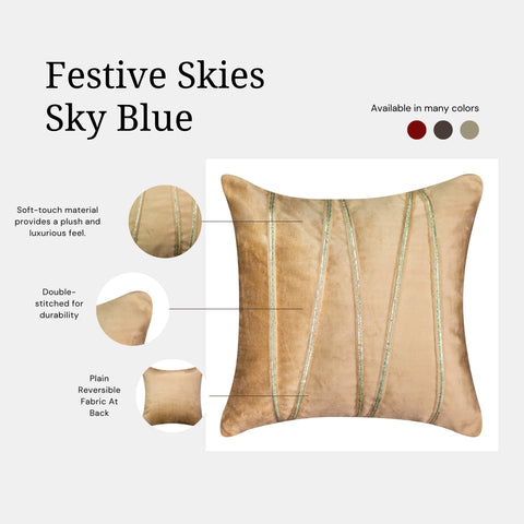 Vendola Premium Velvet Cushion Covers with Elegant Golden Lace Detailing