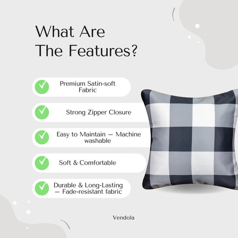 Vendola Decorative Satin 250TC Sofa Cushion Pillow Covers, Multicolor, Set of 5 Ethnic Cushion Covers