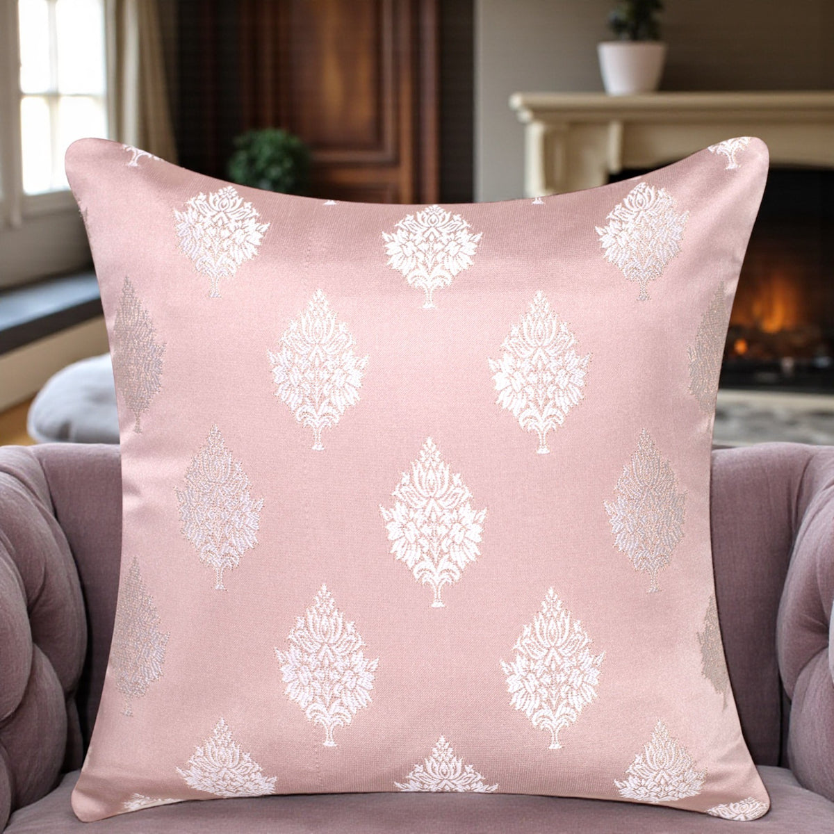 VENDOLA Premium Jacquard Cushion Cover for Sofa & Bed – Designer Decorative Pillow Case for Living Room, Bedroom & Home Decor (Butterscotch)