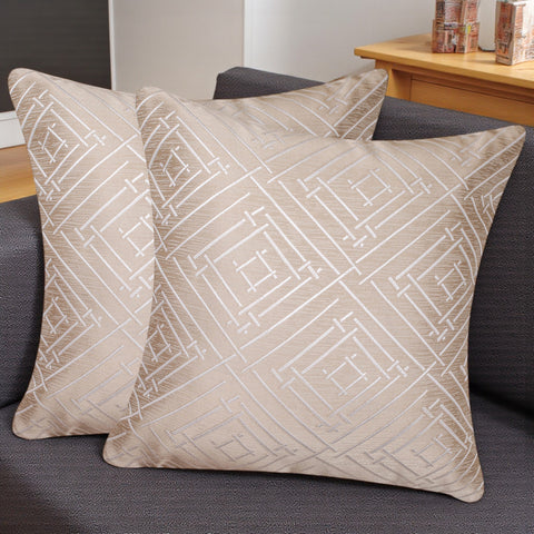 VENDOLA Premium Jacquard Cushion Cover for Sofa & Bed – Designer Decorative Pillow Case for Living Room, Bedroom & Home Decor (Beige)