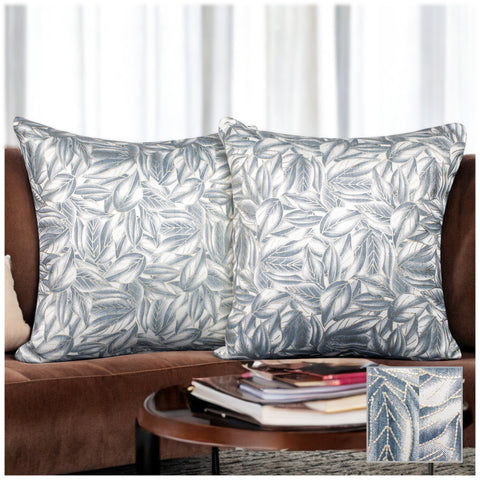 Vendola Satin Whiteout Cushion Covers with Foil & Printed Design