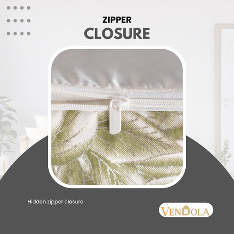 Vendola Satin Whiteout Cushion Covers with Foil & Printed Design