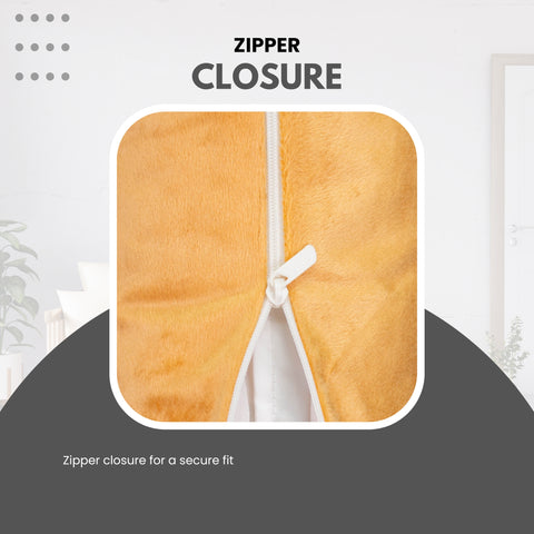 Vendola Premium Velvet Cushion Covers with Elegant Golden Lace Detailing