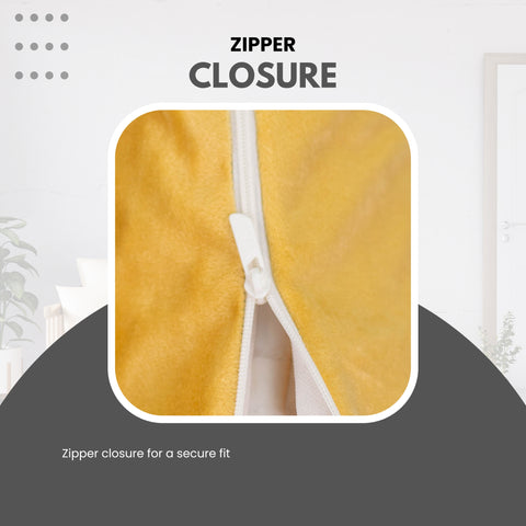 Vendola Premium Velvet Cushion Covers with Elegant Golden Lace Detailing