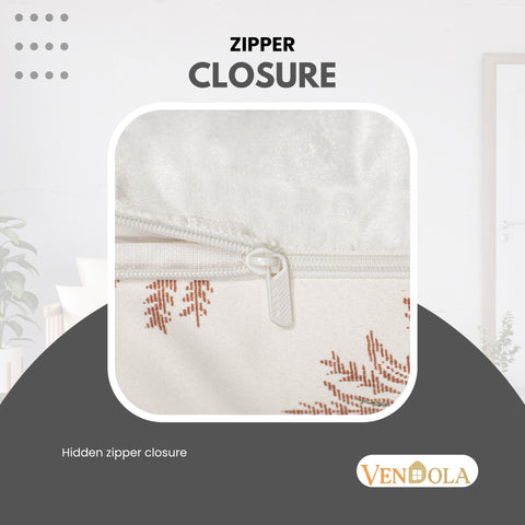 Vendola Satin Whiteout Cushion Covers with Foil & Printed Design