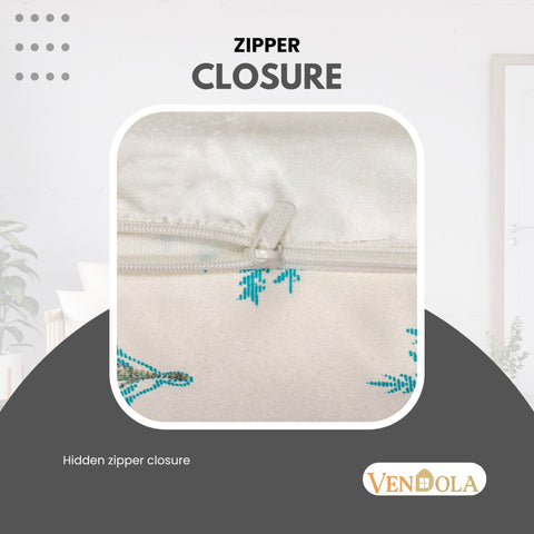 Vendola Satin Whiteout Cushion Covers with Foil & Printed Design