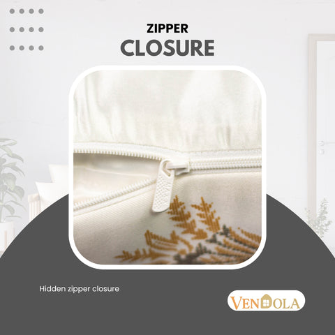 Vendola Satin Whiteout Cushion Covers with Foil & Printed Design