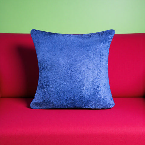 VENDOLA Premium Embossed Velvet Cushion Covers – Soft Decorative Throw Pillow Covers for Sofa, Bed & Living Room (Blue)