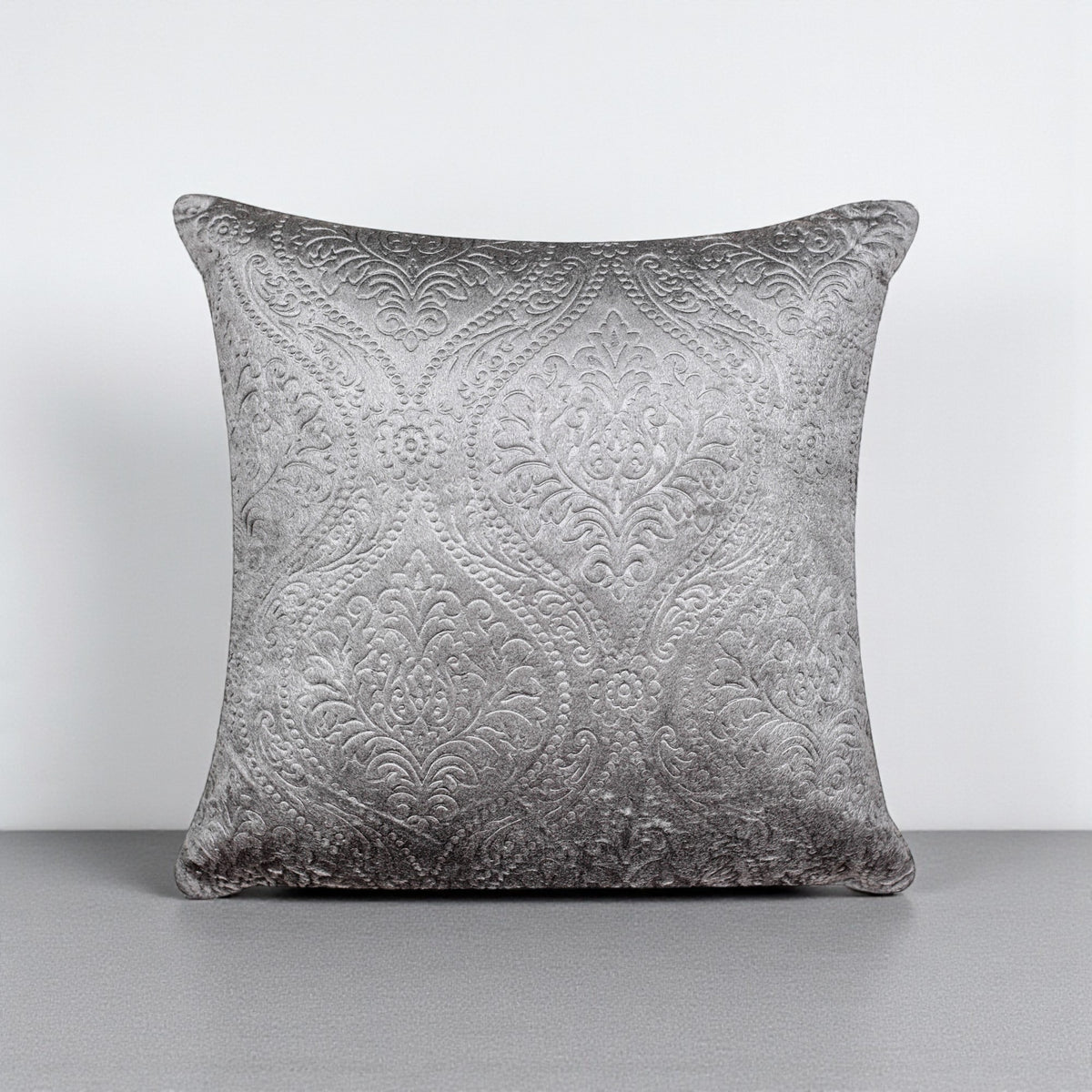 VENDOLA Premium Embossed Velvet Cushion Covers– Soft Decorative Throw Pillow Covers for Sofa, Bed & Living Room (grey)