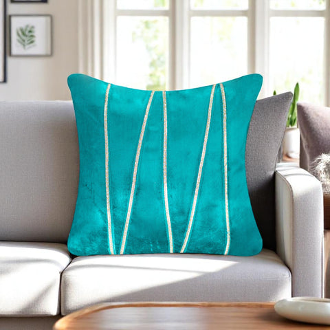 Vendola Premium Velvet Cushion Covers with Elegant Golden Lace Detailing