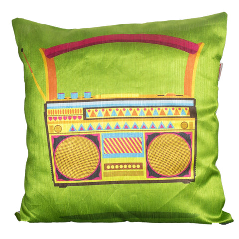 Vendola Satin 250TC Decorative Cushion Pillow Covers, Multicolor, Set of 5 Cushion Covers(Radio)